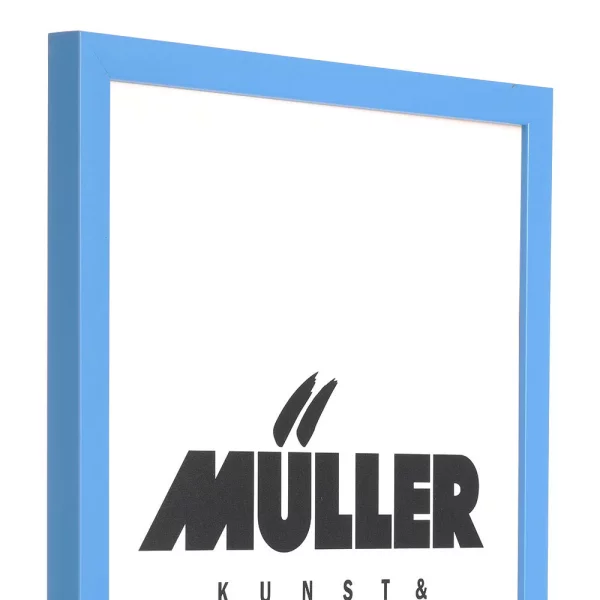 Holz Bilderrahmen Berlin 15x20 cm | Blau | Antireflexglas mattiert (2 mm)