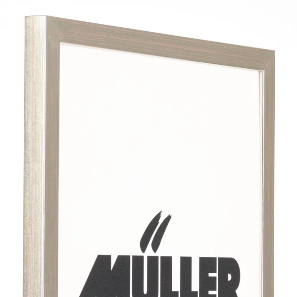 Holz Bilderrahmen Berlin 15x20 cm | Weißgold | Antireflexglas mattiert (2 mm)