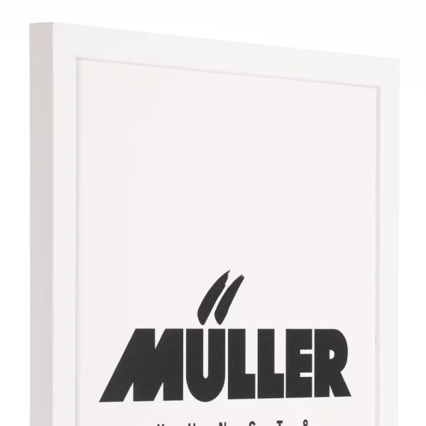 Cadre en bois Berlin sur mesure blanc | verre standard (2 mm)