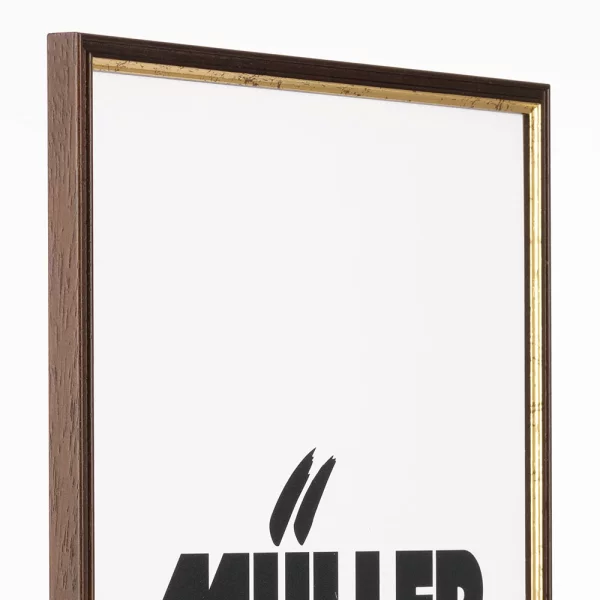 Holz Bilderrahmen Niedersachsen 10x10 cm | Braun-Gold | Normalglas (2 mm)