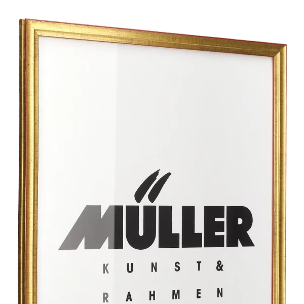 Cadre en bois Saxe Anhalt sur mesure or rouge antique | verre antireflet mat (2 mm)