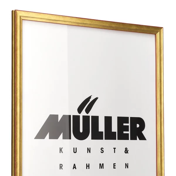 Cadre en bois Saxe Anhalt sur mesure or rouge mat | verre antireflet mat (2 mm)
