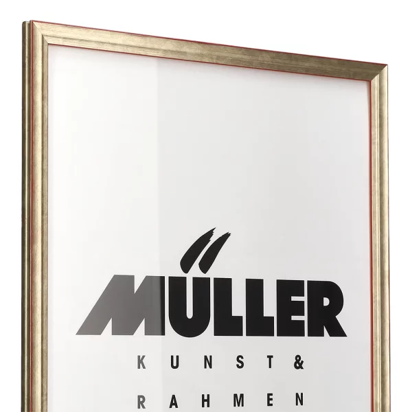 Cadre en bois Saxe Anhalt sur mesure or blanc mat | verre antireflet mat (2 mm)