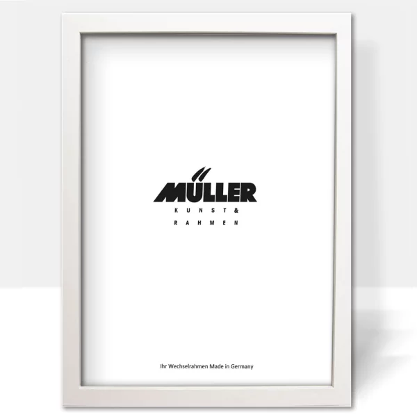 Cadre en bois Sarre avec rehausse 42x59,4 cm (A2) | blanc chaux | verre antireflet mat (2 mm)