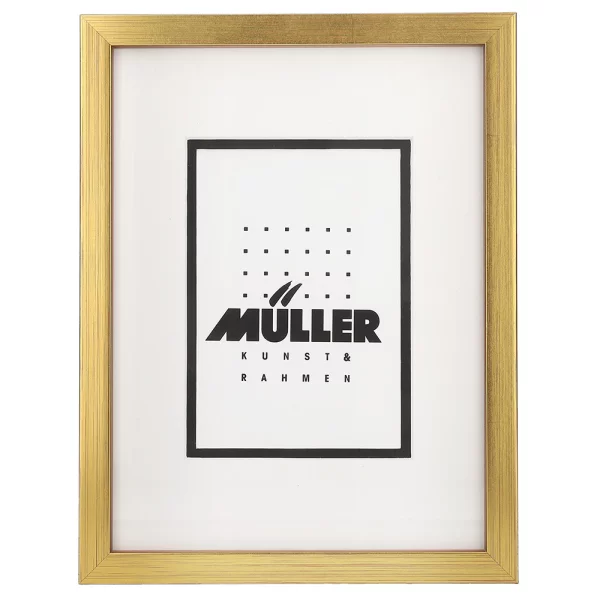 Cadre pour cartes postales (10x15 cm), avec passe-partout 18x24 cm (10x15 cm) | or + passe-partout noir+blanc | verre standard (2 mm)