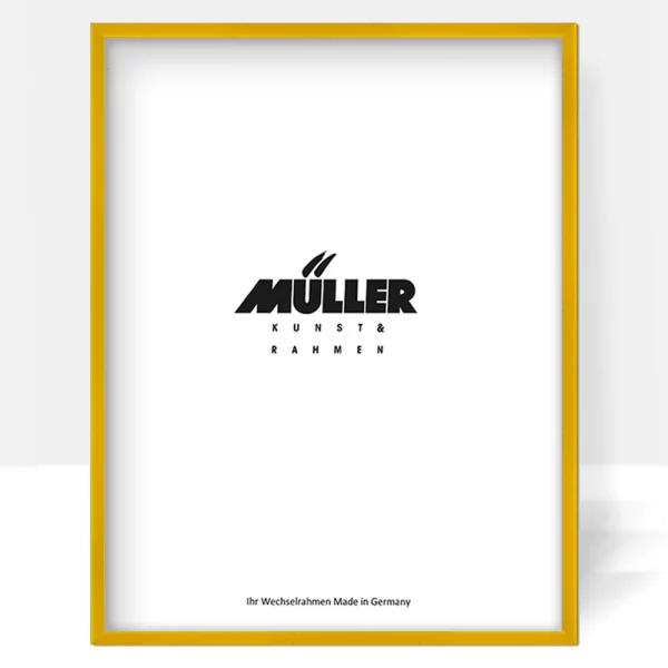 Cadre en bois Hesse sur mesure jaune brillant | verre standard (2 mm)
