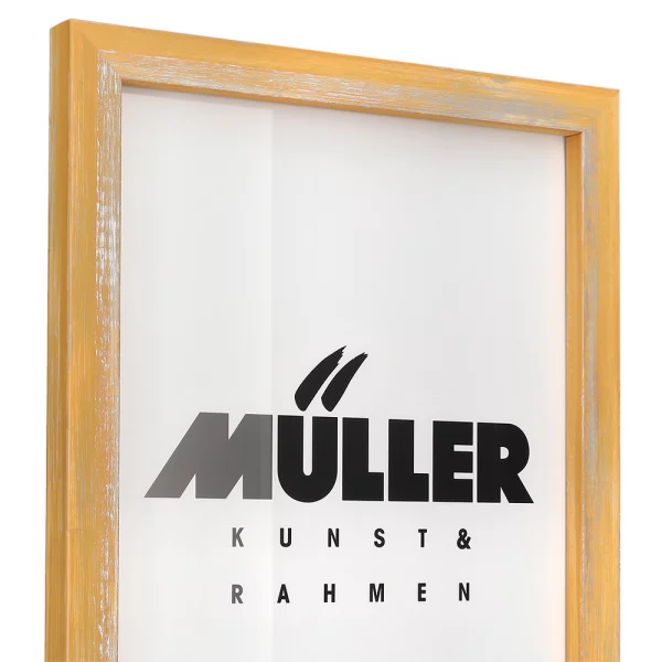 Holz-Bilderrahmen Rodgau nach Mass Gelb | Normalglas (2 mm)