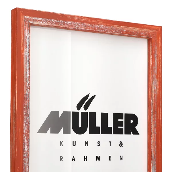 Holz-Bilderrahmen Rodgau nach Mass Orange | Normalglas (2 mm)