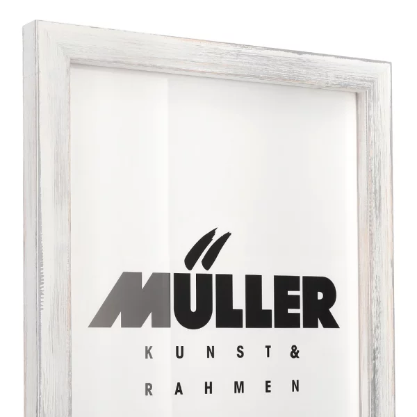 Holz-Bilderrahmen Rodgau nach Mass Weiß | Normalglas (2 mm)