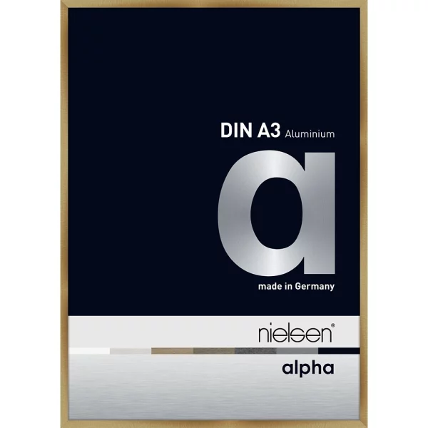 Alu-Bilderrahmen Profil alpha 29,7x42 cm (A3) | Brushed Amber | Normalglas (2 mm)
