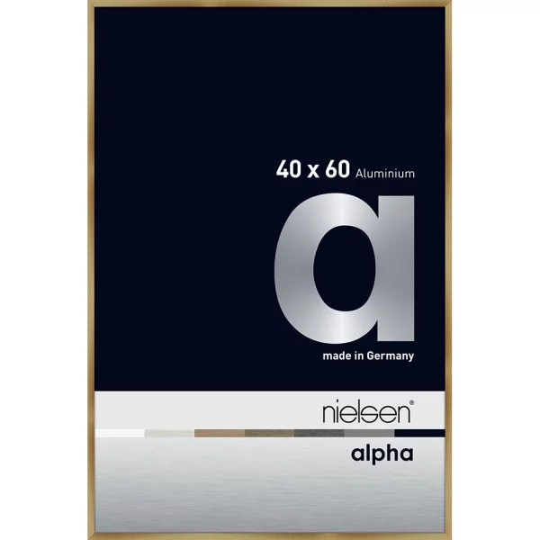 Alu-Bilderrahmen Profil alpha 40x60 cm | Brushed Amber | Normalglas (2 mm)