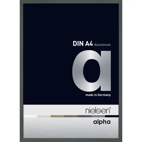 Alu-Bilderrahmen Profil alpha 21x29,7 cm (A4) | Platin | Normalglas (2 mm)