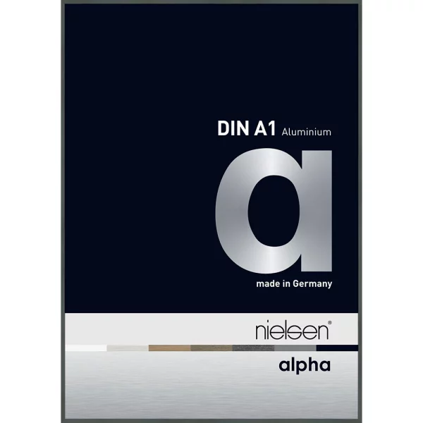 Alu-Bilderrahmen Profil alpha 59,4x84,1 cm (A1) | Platin | Normalglas (2 mm)