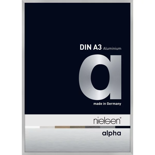 Alu-Bilderrahmen Profil alpha 29,7x42 cm (A3) | Silber matt | Normalglas (2 mm)