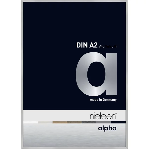Alu-Bilderrahmen Profil alpha 42x59,4 cm (A2) | Silber matt | Normalglas (2 mm)