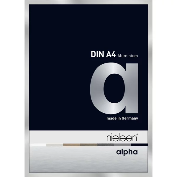 Alu-Bilderrahmen Profil alpha 21x29,7 cm (A4) | Silber | Normalglas (2 mm)