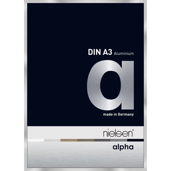 Alu-Bilderrahmen Profil alpha 29,7x42 cm (A3) | Silber | Normalglas (2 mm)