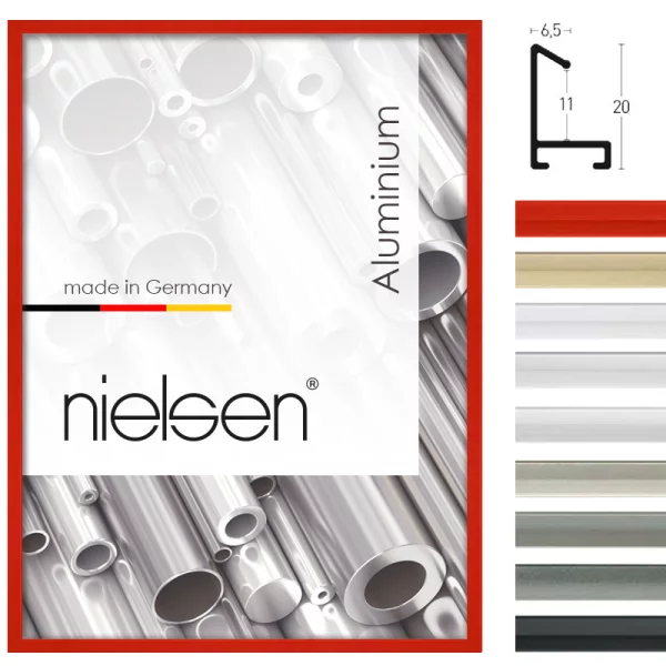 Alu-Bilderrahmen Profil 217 50x60 cm | Silber matt | Normalglas (2 mm)