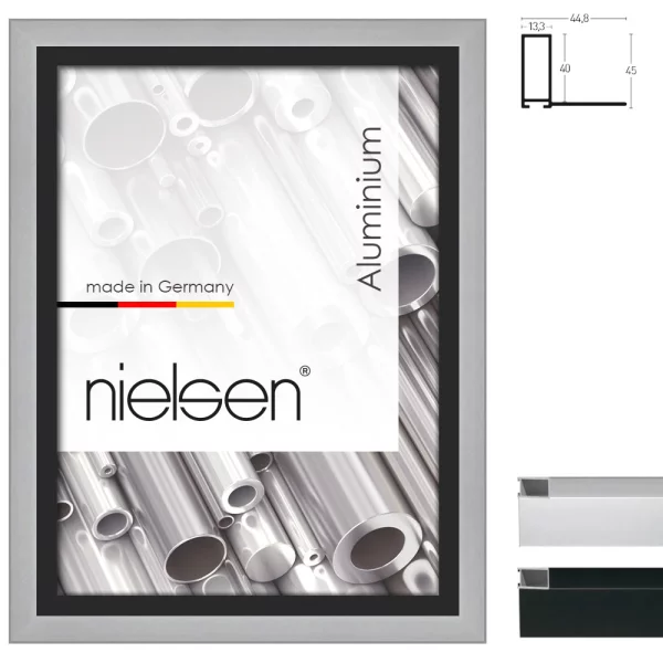 Schattenfugenrahmen Profil 227 50x70 cm | Silber matt | Leerrahmen (ohne Glas und Rückwand)