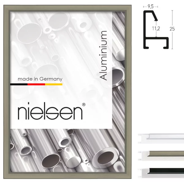 Alu-Bilderrahmen Profil 23 50x70 cm | Silber matt | Normalglas (2 mm)
