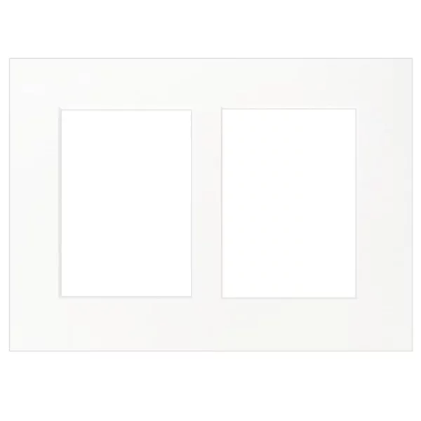 2,5 mm Passepartout in Museumsqualität, 24x30 cm (2x 10x15 cm) 24x30 cm (10x15 cm) | Hellweiß