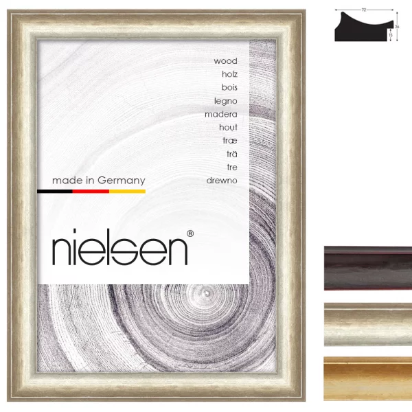 Holz-Bilderrahmen Treviso 72 21x29,7 cm (A4) | Schwarz | Normalglas (2 mm)