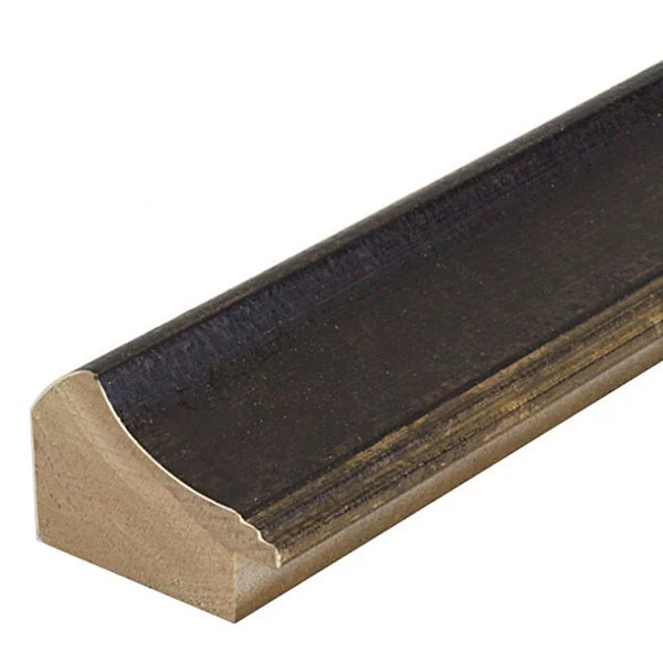 Holz-Bilderrahmen Opera 50 nach Maß Braun-Gold | Normalglas (2 mm)