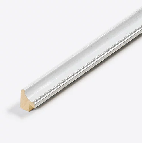 Holz-Bilderrahmen Opera 15 50x70 cm | Weiß-Silber | Normalglas (2 mm)