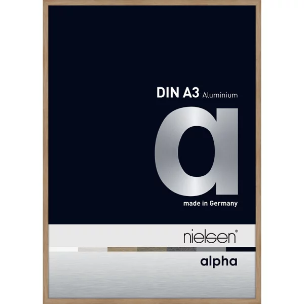 Alurahmen Alpha - Art Edition 29,7x42 cm (A3) | Eiche (furnierte Oberfläche) | Normalglas (2 mm)