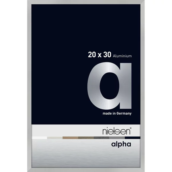 Alurahmen Alpha - Art Edition 20x30 cm | Silber matt | Normalglas (2 mm)