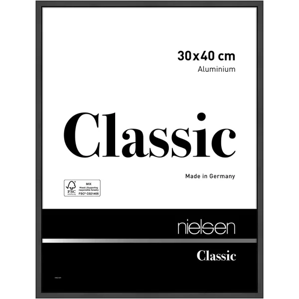 Alurahmen Classic - Art Edition 30x40 cm | Schwarz matt | Normalglas (2 mm)