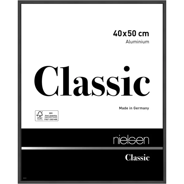 Alurahmen Classic - Art Edition 40x50 cm | Schwarz matt | Normalglas (2 mm)