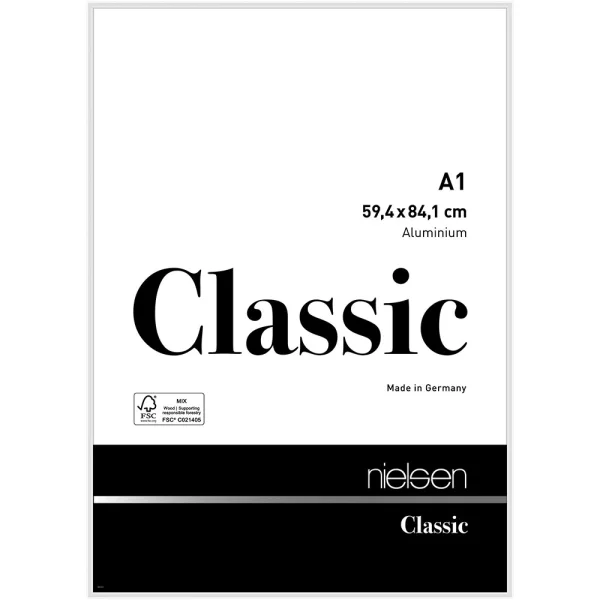 Alurahmen Classic - Art Edition 59,4x84,1 cm (A1) | Weiß glanz | Normalglas (2 mm)