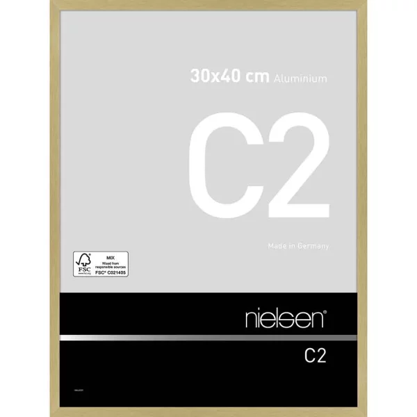Alurahmen C2 - Art Edition 30x40 cm | Struktur Gold matt | Normalglas (2 mm)