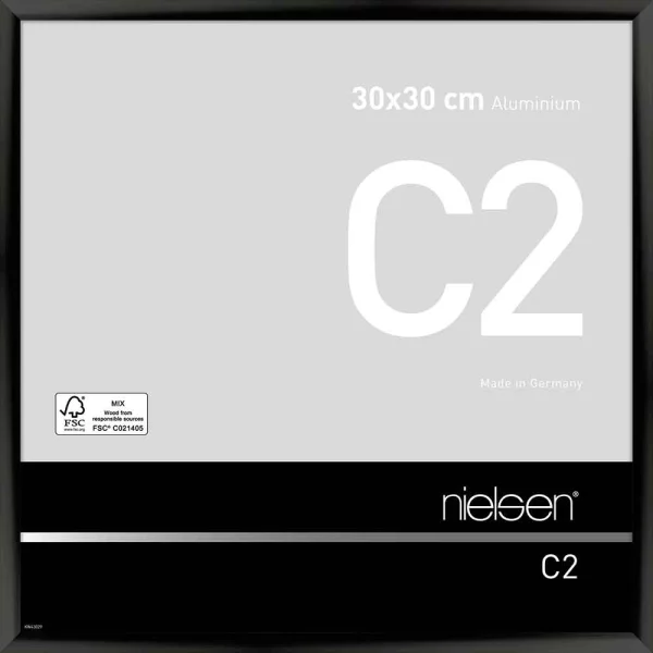 Alurahmen C2 - Art Edition 30x30 cm | Eloxal Schwarz glanz | Normalglas (2 mm)