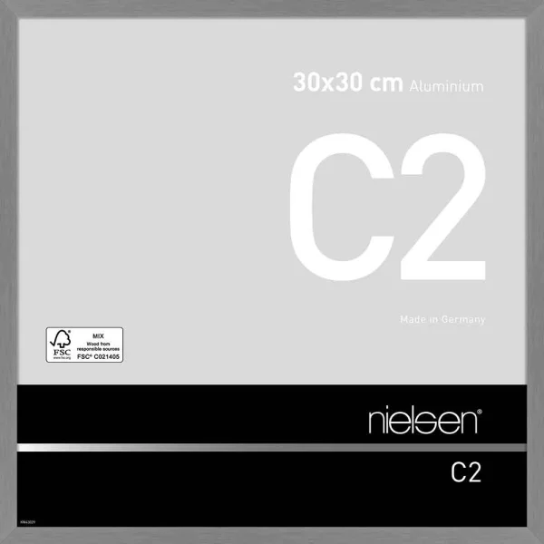 Alurahmen C2 - Art Edition 30x30 cm | Struktur Grau matt | Normalglas (2 mm)