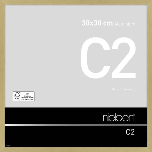 Alurahmen C2 - Art Edition 30x30 cm | Struktur Gold matt | Normalglas (2 mm)