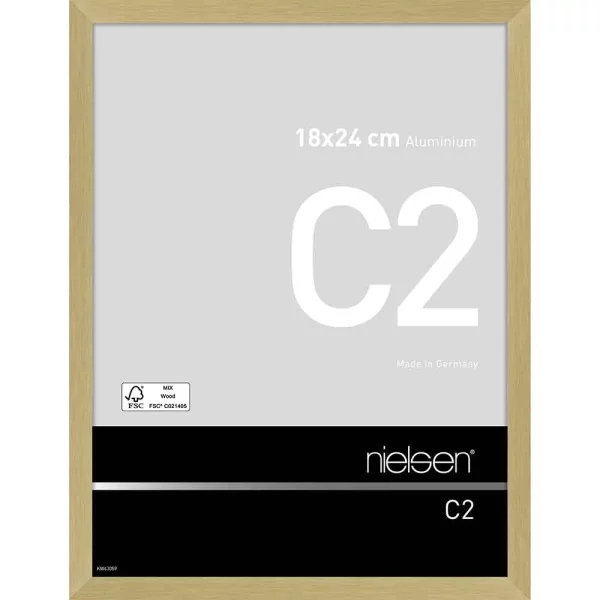 Alurahmen C2 - Art Edition 18x24 cm | Struktur Gold matt | Normalglas (2 mm)