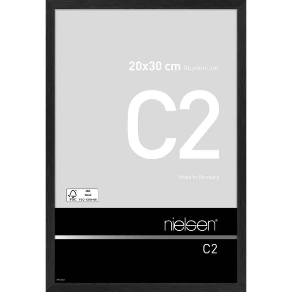 Alurahmen C2 - Art Edition 20x30 cm | Struktur Schwarz matt | Normalglas (2 mm)