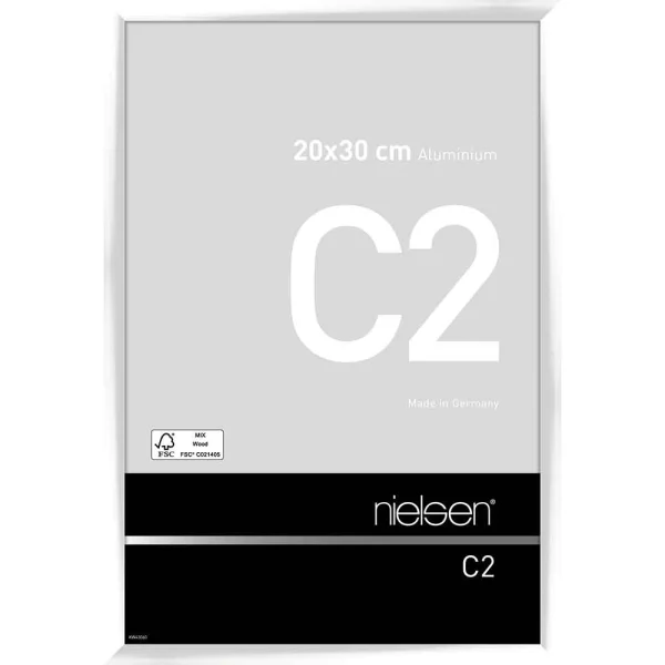 Alurahmen C2 - Art Edition 20x30 cm | Weiß glanz | Normalglas (2 mm)