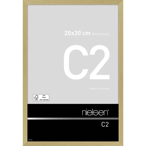 Alurahmen C2 - Art Edition 20x30 cm | Struktur Gold matt | Normalglas (2 mm)