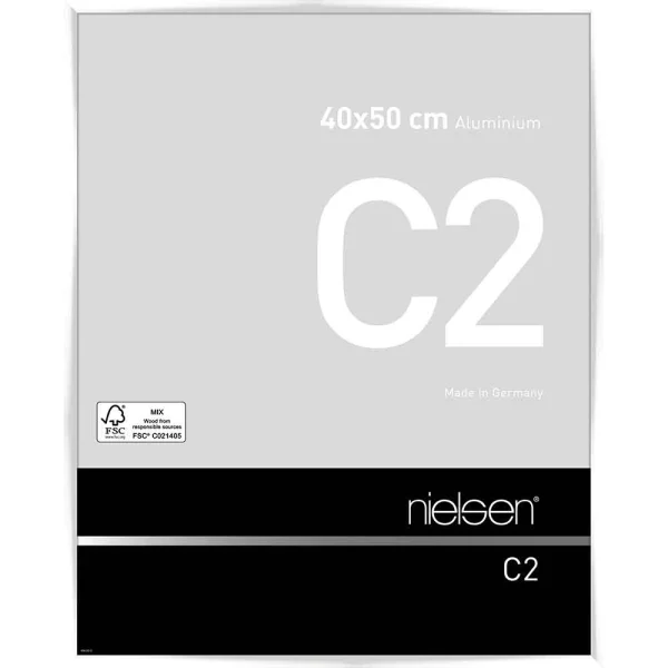 Alurahmen C2 - Art Edition 40x50 cm | Weiß glanz | Normalglas (2 mm)