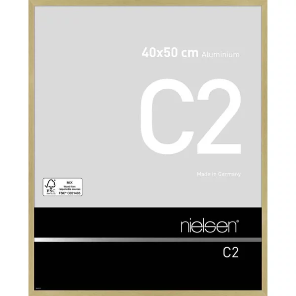 Alurahmen C2 - Art Edition 40x50 cm | Struktur Gold matt | Normalglas (2 mm)