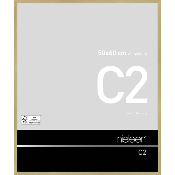 Alurahmen C2 - Art Edition 50x60 cm | Struktur Gold matt | Normalglas (2 mm)
