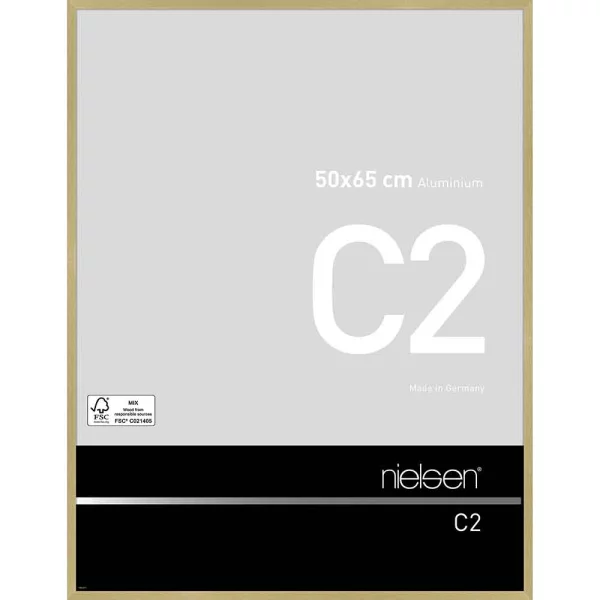 Alurahmen C2 - Art Edition 50x65 cm | Struktur Gold matt | Normalglas (2 mm)