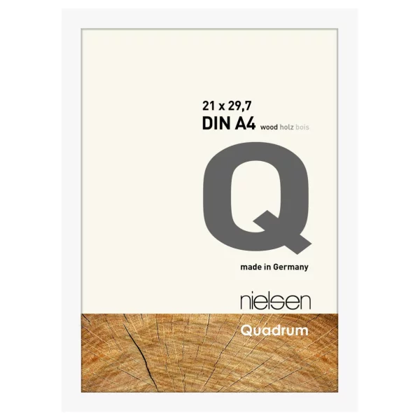 Holzrahmen Quadrum - Art Edition 21x29,7 cm (A4) | Weiß deckend | Normalglas (2 mm)