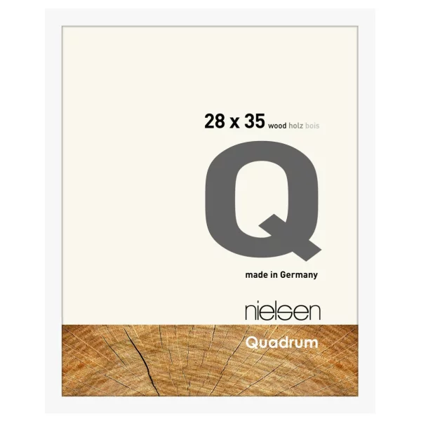 Holzrahmen Quadrum - Art Edition 28x35 cm | Weiß deckend | Normalglas (2 mm)