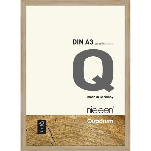 Holzrahmen Quadrum - Art Edition 29,7x42 cm (A3) | Eiche Natur | Normalglas (2 mm)