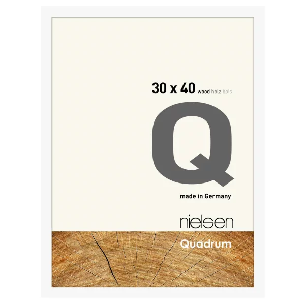 Holzrahmen Quadrum - Art Edition 30x40 cm | Weiß deckend | Normalglas (2 mm)