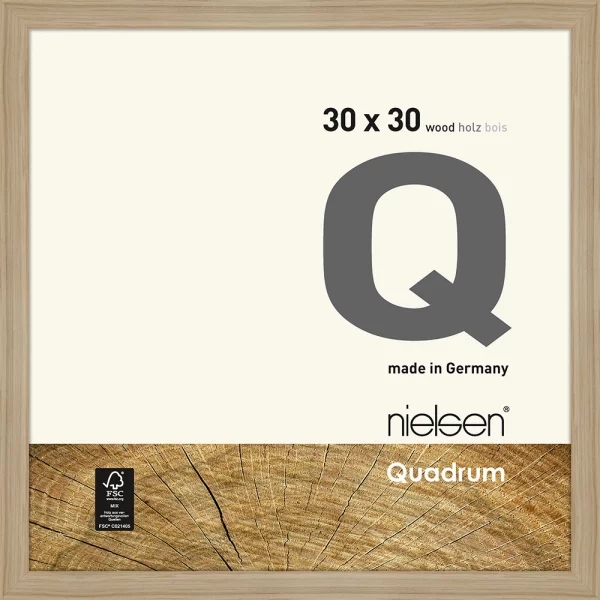 Holzrahmen Quadrum - Art Edition 30x30 cm | Eiche Natur | Normalglas (2 mm)